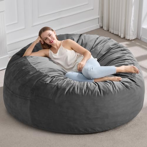 Hobestluk 5FT Bean Bag Chair Giant Bean Bag Chairs for Adults Large Bean Chairs with Removable...