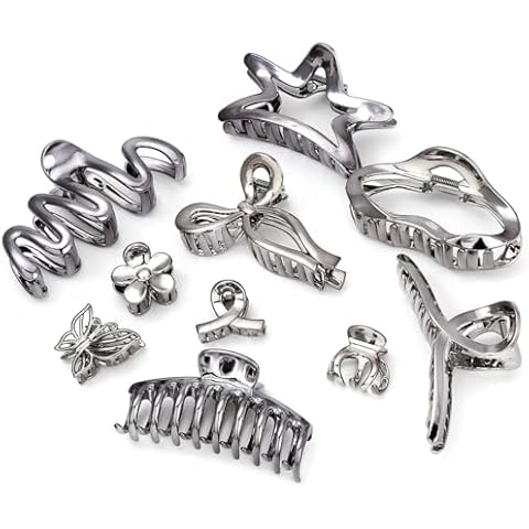 LONEEDY 10 Pack Extra Large Hair Claw Clips Cover