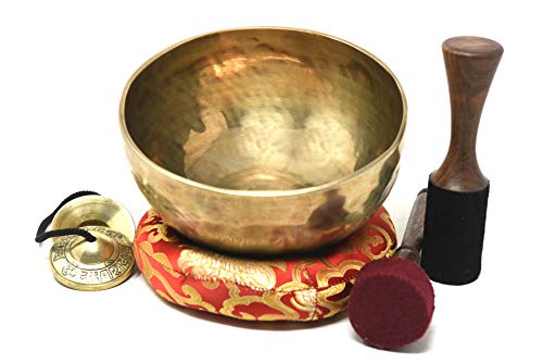 El corazón y alta para el chakra del corazón F Nota auntic martillado a mano tibetano Meditación Canto cuenco 8 pulgadas  Yoga antiguo cuenco por tibetano Nepal