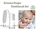 haakaa Silicone Baby Finger Toothbrush Set -360º Bristle for Baby Oral Gum Cleaning| Baby Teething Training| Newborn Oral Massager, BPA Free,2PK - 0m+Babies - Clear