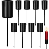 8 STK Ø 2.5cm Adventskranz Kerzenhalter Metall Schwarz Stabkerzenhalter mit Dorn für DIY Adventskranz Deko Kerzenhalter stabkerze zum stecken Advent Deko Weihnachten