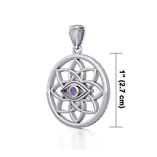 Flower Of Life Eye of Protection Sterling Silver Pendant Necklace2