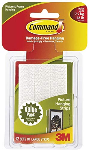 Command 12 Pairs Large White Hanging Strips