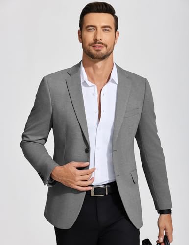 Image of COOFANDY Mens Casual Blazer Knit Sport Coat Lightweight Two Button Suit Jacket