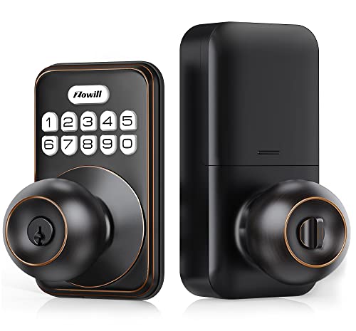 Zowill Keyless Entry Door Lock, Electronic Keypad Deadbolts with Knob Handle, Auto-Lock&Anti-Peeping Password, 20 Customizable User Codes and One-Time Code, Front Door Lock Set with Handle Zowill Keyless Entry Door Lock, Electronic Keypad Deadbolts with Knob Handle, Auto-Lock&Anti-Peeping Password, 20 Customizable User Codes and One-Time Code, Front Door Lock Set with Handle
