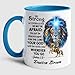 Custom Christian Lion Ceramic Coffee Mug 11 15 Oz, Be Strong & Courageous Do Not Be Afraid Do Not Be Discouraged White Coffee Cup Gift For Dad Grandpa, Personalized Bible Verses Religious Accent Mug