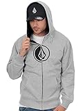  Volcom Circle Stone Lined Zip Fleece Sudadera, Gris (Heather Grey), S para Hombre