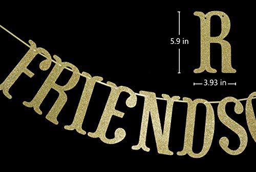 Friendsgiving Banner , Thanksgiving Friends Party Decor Seasonal Fall Home Decor (Gold) #TOP2