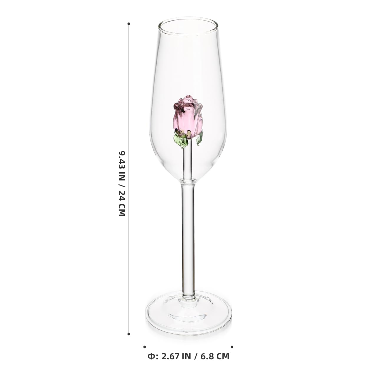 Cabilock Ensemble 6 Verres À Vin En Cristal Style Européen 8.5 Oz Flûte Stable Antidérapante Pour Maison Restaurant Cadeau