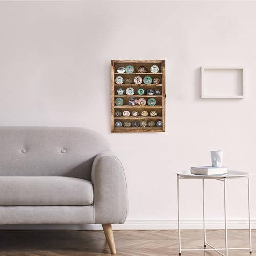 Image of 12x16 Shadow Box Frame with Removable Shelves,Collectible Display Shelves Case,Military Challenge Coin Display Case,Wood Shadow Boxes Display Cases for Keepsake,Pictures