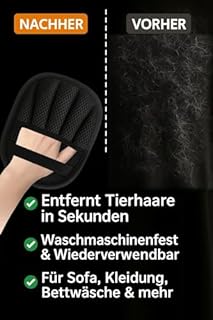 ZenithyrEn Tierhaarentferner Handschuh 2er Set – Verdicktes Design mit starker elektrostatischer Saugkraft, Fell Magnet handschuh，haarentfernungshandschuh, tierhaarentfernungshandschuh