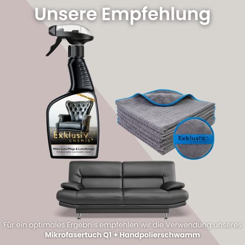 Exklusiv Chemie Echtleder Pflege & Lederreiniger | Lederpflege | Möbelpflege | Lederpflegemittel | Lederpolitur | Für Ledermöbel, Ledercouch und Sofa | 500 ml