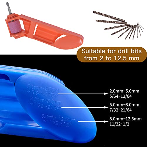 Joyangy 2Pcs Drill Bit Sharpener Diamond Drill Sharpening Bits Tool For Iron Drill Polishing Drill Grinder Grinding Tool Set With 4 Millstone Portable Hand Tool #TOP5