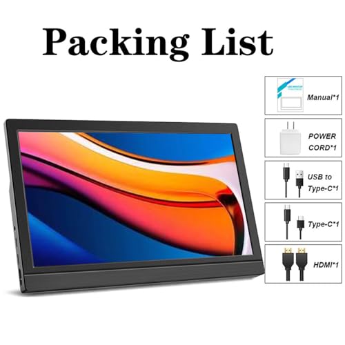 Image of 11.6-inch Portable Monitor,1366x768p 60hz Full HD Small HDMI Monitor with Built-in Dual Speakers, Dual USB-C Port Suitable for Laptops /Computers /Pc /Mac /Ps5 /4 xxbo /Switch