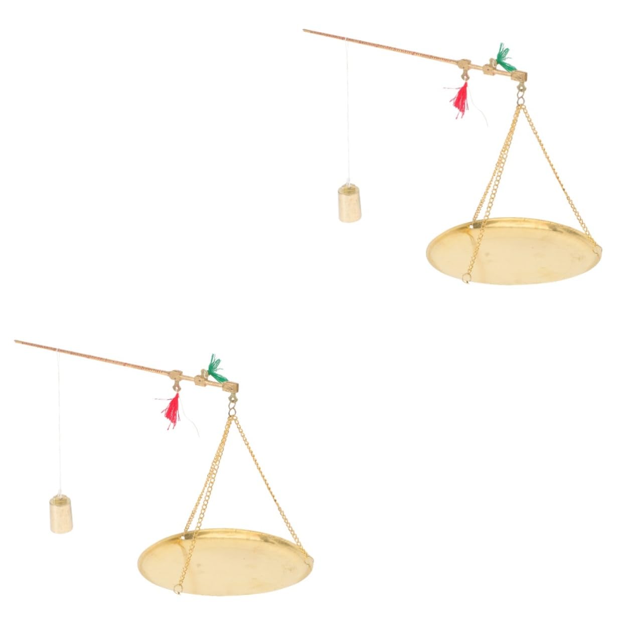 Cabilock 2pcs Mini Vintage Copper Scale for Medicine Dried Fruit and Tea Accurate Weighing Tool Simple Design for Herbs and Jewelry Capacity