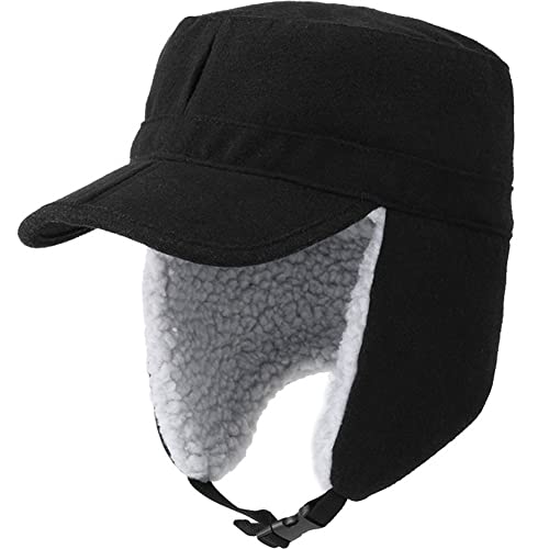 AISIYEDO Winter Windproof Ear Flap Hats Denim Baseball Cap Ushanka Trapper Hat Men&Women Fashion Cap