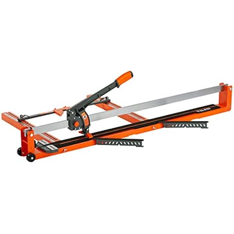 TILER 40 Inch Manual Tile Cutter, Professional Porcelain Ceramic Raptor Tile Cutter All-Iron Frame with Adjustable Laser Guide, Tungsten Carbide Cutting Wheel, Two Steel Extension Arms 8102G-2G Cover