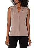 Calvin Klein Women's Sleeveless Solid v-Neck cami, Cocoa, Medium