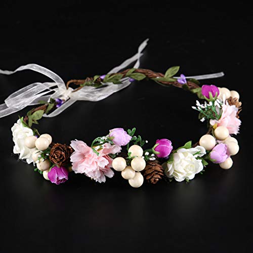 Diadema guirnalda de flores y corona de boda para tocado de novia