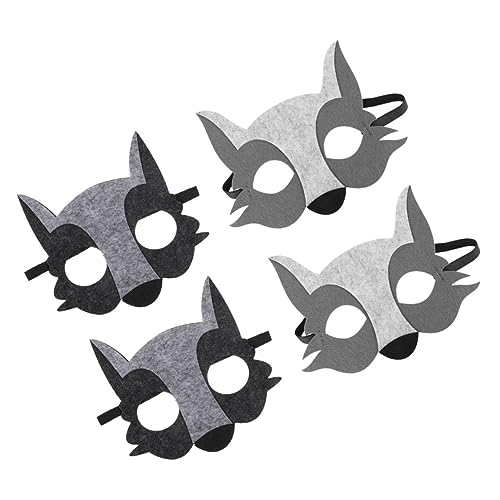 GLSTOY Halloween Party Carnival Wolf Felt Half Face Animal Cosplay Prop Suit for Boys and