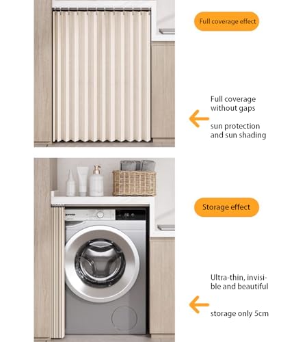 Cortinas multifuncionales para cocina y gabinete de zapatos con riel deslizable 7