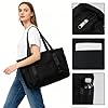 Augesak Handtasche Groß Damen, Tote Bag Shopper Taschen, Handtasche Groß Mit Laptopfach, Strandtasche Shopper Tasche Damen Laptoptasche, Umhängetasche Handtaschen für Arbeit Schule Reisen Gym-Schwarz #3