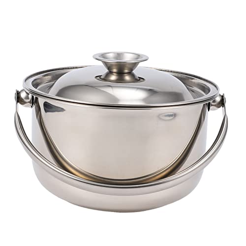 CONGARTENO Cazuela de Cocina Inoxidable con Tapa y Asas Antideslizantes Olla Gruesa Resistente al Calor para Uso Diario Hogar y Restaurante
