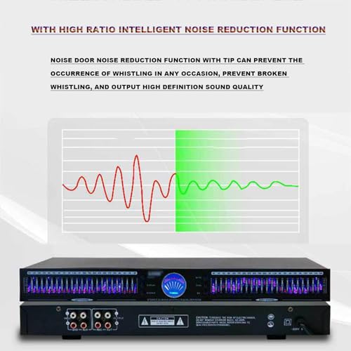 Ecualizador gráfico estéreo McbeAn, ecualizador de audio gráfico de 22 bandas, ecualizador digital de audio estéreo, 10 efectos preestablecidos, procesador de reducción de ruido DSP, para locales KTV, estudios de música y equipos DJ miniatura 5