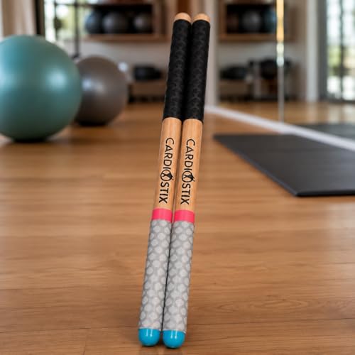 CardioStix 8.5oz Cardio Drum Sticks Per Set (1 Pair of Sticks Only) Weighted Double Grip Premium...