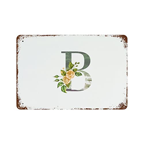 Lettre B en étain monogramme floral decoration ferme cafe pub et maison 30x45cm