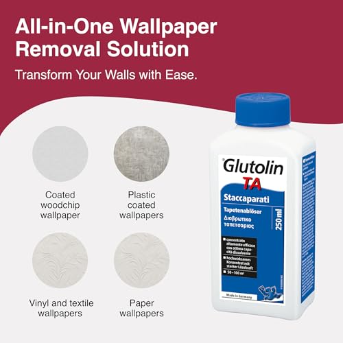Glutolin TA Wallpaper Remover: Highly Effective Concentrate for Woodchip & Heavy Wallpapers, Fast Acting, Solvent Free, Odourless Solution with Biodegradable Surfactants, 250 ml - Image 3
