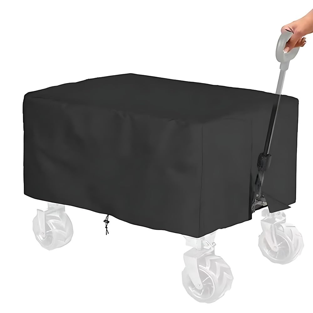 TONGIHS Bolderkarhoes voor bolderkar, outdoor opvouwbare wagon-afdekking, tuinwagenafdekking, Oxford-stof, transportwagen, waterdicht, winddicht, zwart (95 x 60 x 50 cm