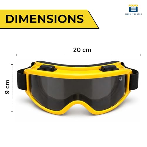 Image of Premium Adult Motocross Dirt Bike Racing, Cycling Goggles - Transparent Lens, Adjustable Strap with Extra Back Padding for Comfort