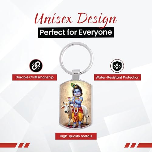 Image of Stylish Metal Keychains with Permanent Glossy Print - Inspirational Quotes & Spiritual Designs - Perfect Key chains for loved ones, Personal Use, Gifts & Return Gifts