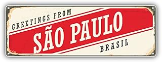Sao Paulo Retro Travel Tin Sign Car Bumper Sticker Decal