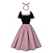 50s Style Dresses for Women Vintage Short Sleeve Swing Dress 1950s Dresses Polka Dot Retro Audrey Hepburn Flamenco Church Tea Party Dress Rockabilly Clothes for Women Dark Pink Black L