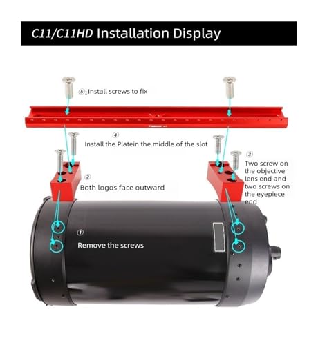 Placa de alcance guía con ajuste firme para tubos ópticos Celestron 8SE y C8 6