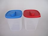 Original Tupperware TUPPERWARE Erfrischer 1,0 L blau + rot Eidgenosse Saft Kanne Mess & Go Circular