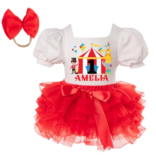Circus Birthday Outfit Carnival birthday Outfit Baby Girl Circus Birthday Dress for 1st 2nd 3rd 4th 5th Birthday Cake Smash outfit 3pcs set for girls circus theme birthday party