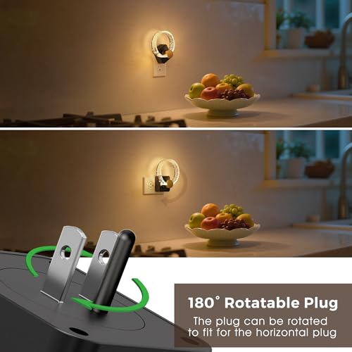 Image of L LOHAS LED Night Lights Plug into Wall, Plug in Night Light with Light Sensor, 3000K Soft White, 0-100LM Brightness Adjustable, Bubble Nightlight for Bathroom Bedroom Hallway
