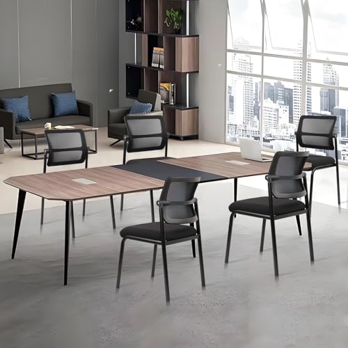 Image of CLATINA Stacking Armless Office Chair with Adjustable Backrest, Stackable Mesh Guest Reception Desk Chairs with Ergonomic Lumbar Support for Conference Waiting Room Lobby Side School, Black, 8 Pack