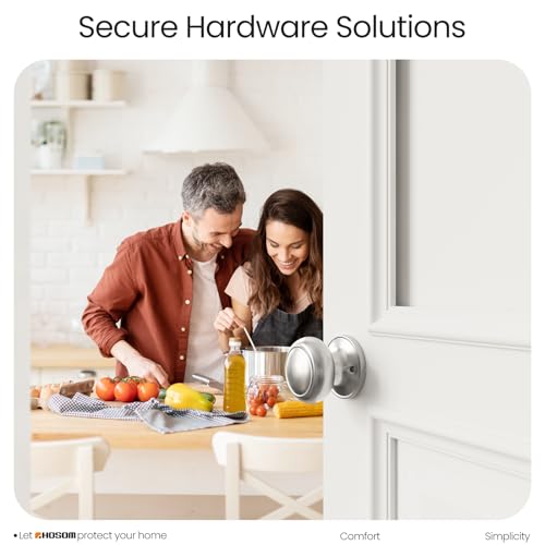 HOSOM Passage Door Knob, Satin Nickel Door Knobs Keyless Doorknobs for Interior Doors, Hallway, Closet and More, No Locking Door Handle, 1 Pack - Image 8