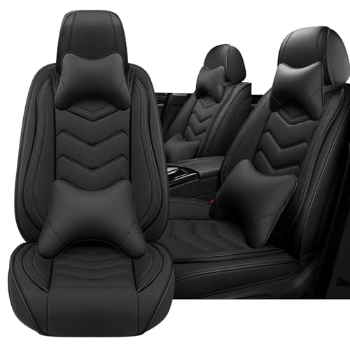 Image of Car Seat Cover for MINI Hardtop 2013-2026, Driver's Seat Covers,Non-Slip Waterproof seat Cover,Wear-Resistant Nappa Leather car seat Covers. (Luxury 2 Seats /Pure Black)