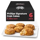 Phillips Signature Crab Cakes 3.25 oz, 6 Pack – Premium Wild-Caught Crab Meat, Small-Batch Handmade Maryland-Style Recipe, Easy Prep, Ideal for Restaurants & Food Service