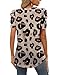 XIEERDUO Leopard Print Tops for Women V Neck T Shirts Short Sleeve Summer Clothes L