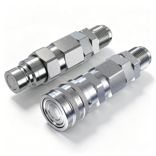 Image of Flat Face Hydraulic Quick Coupler,#12-3 /4 inchJIC,1 /2 inchBody,Fit for Bobcat 7753 773 863 873 963