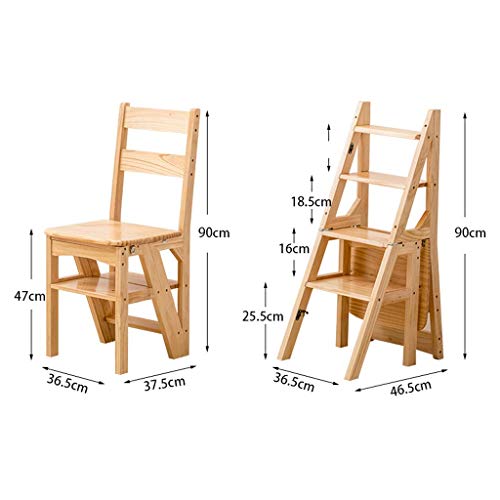 Taburete de escalada DASHADAO de madera maciza con 4 peldaños plegables para cocina 5