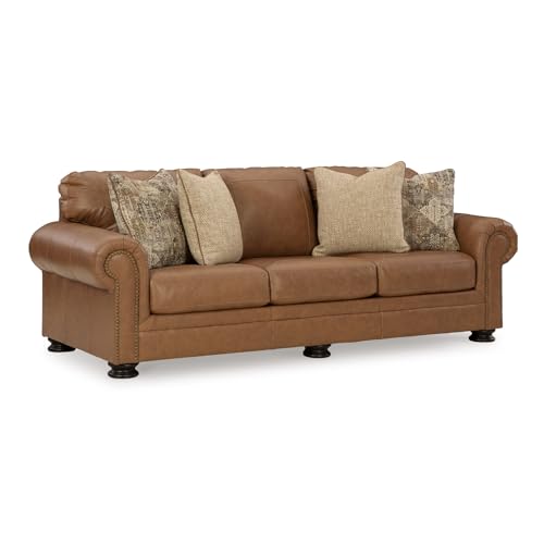 Image of Signature Design by Ashley Carianna Leather Sofa for Living Room, Caramel