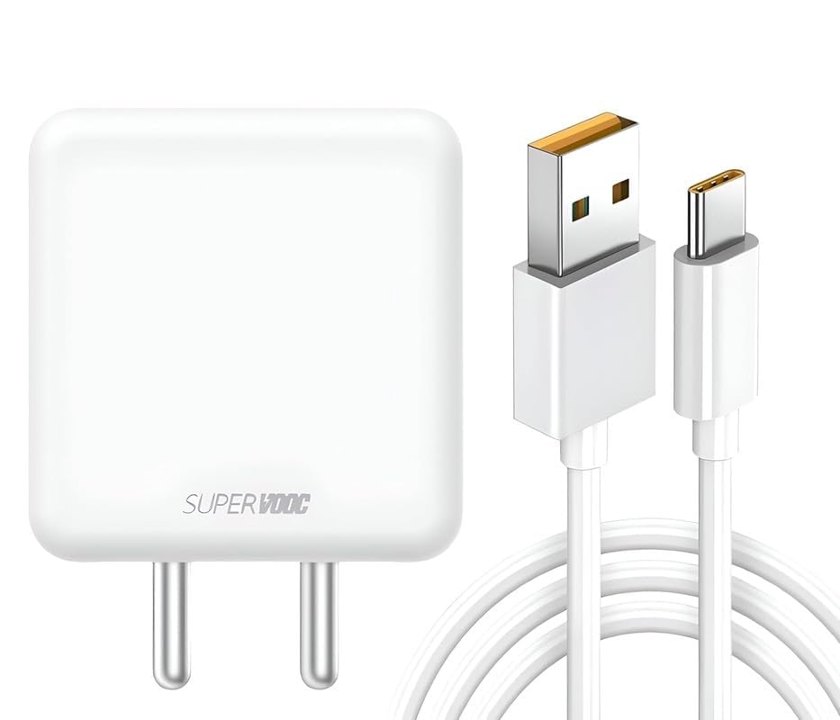 18W Charger for OnePlus 13s Original QC Adapter Type C 3.0A High Speed Fast Turbo Charge QC 3.0 Smart with 1m Type-C Charging & Sync Cable (White, Dash, SZ.V12)