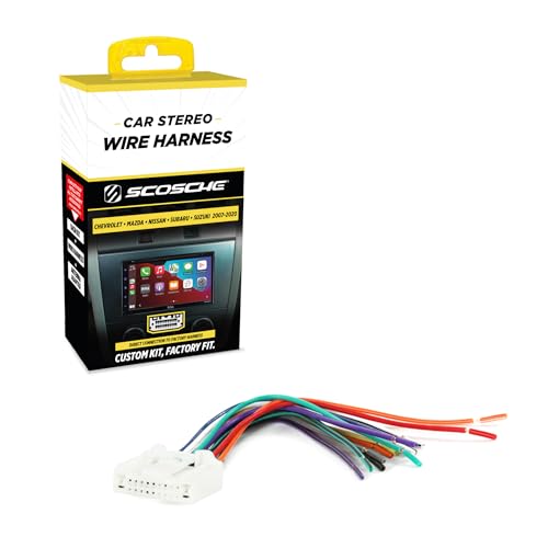 Scosche NN04RB Compatible with 2007-Up Nissan Power/Speaker Connector / Wire Harness for Re-installing the Factory Stereo with Color Coded Wires white XL